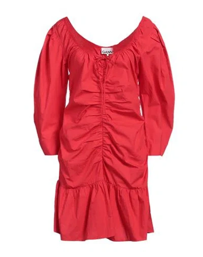 Ganni Woman Mini Dress Red Size 2 Organic Cotton