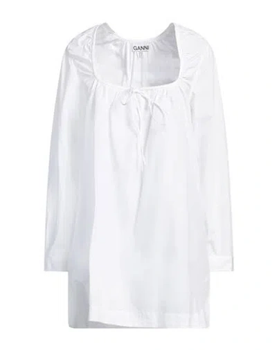 Ganni Woman Mini Dress White Size 6 Organic Cotton