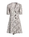 Ganni Floral-print Wrap Minidress In White