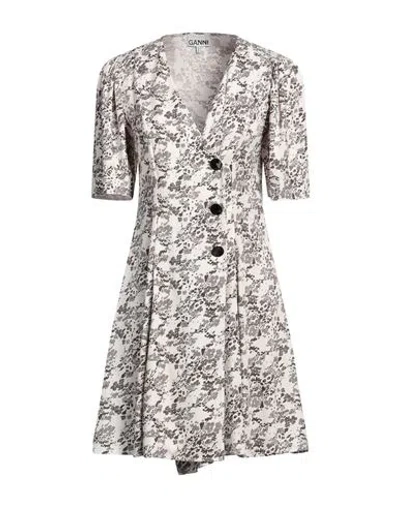 GANNI GANNI WOMAN MINI DRESS WHITE SIZE 8/10 VISCOSE, ECOVERO VISCOSE
