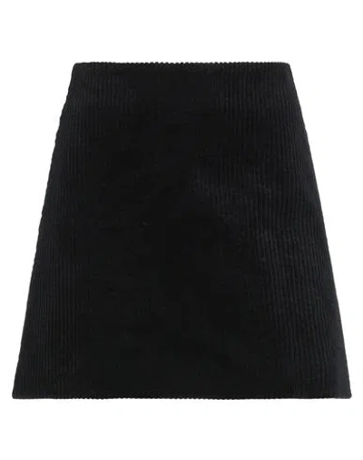 Ganni Woman Mini Skirt Black Size 10/12 Organic Cotton, Elastane