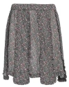 Ganni Floral-print Panelled Mini Skirt In Black