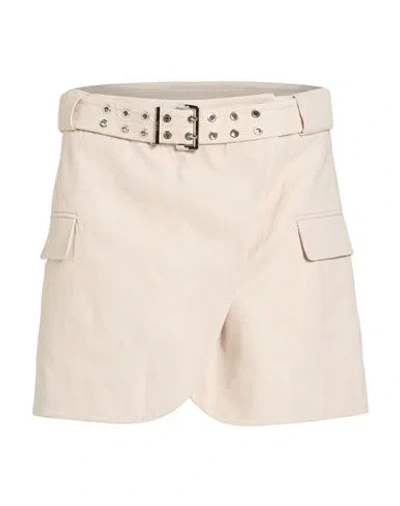 Ganni Woman Mini Skirt Cream Size 6 Cotton, Linen In Neutral