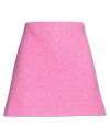 Ganni Woman Mini Skirt Fuchsia Size 8/10 Recycled Wool, Polyamide In Pink