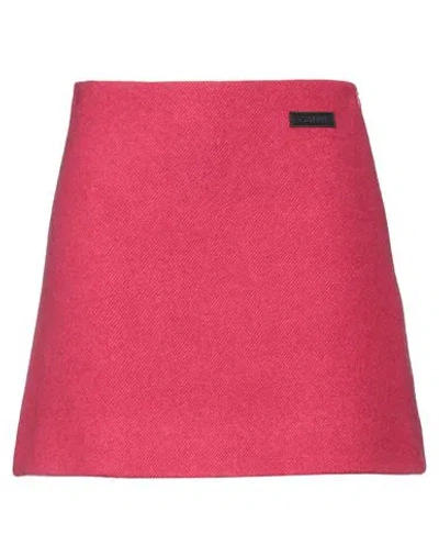 GANNI GANNI WOMAN MINI SKIRT GARNET SIZE 6 WOOL, POLYAMIDE