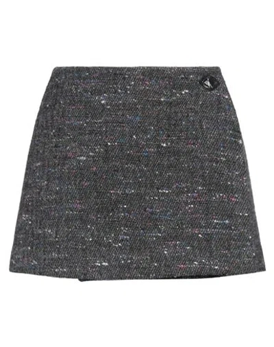 Ganni Woman Mini Skirt Grey Size 10/12 Recycled Wool, Polyamide, Viscose