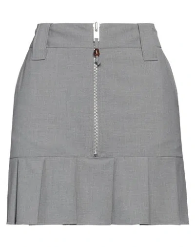 Ganni Woman Mini Skirt Grey Size 6 Ecovero Viscose, Recycled Polyester, Elastane