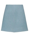 Ganni Woman Mini Skirt Slate Blue Size 8/10 Recycled Wool, Polyamide In Blue