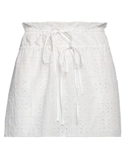 Ganni Woman Mini Skirt White Size 4 Organic Cotton
