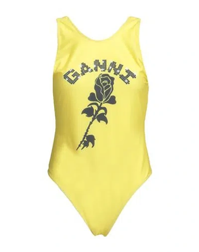 Ganni Woman One-piece Swimsuit Yellow Size 6 Recycled Polyester, Elastane