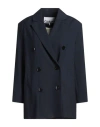 Ganni Woman Blazer Midnight Blue Size S/m Recycled Polyester, Ecovero Viscose, Elastane, Polyester In Blue