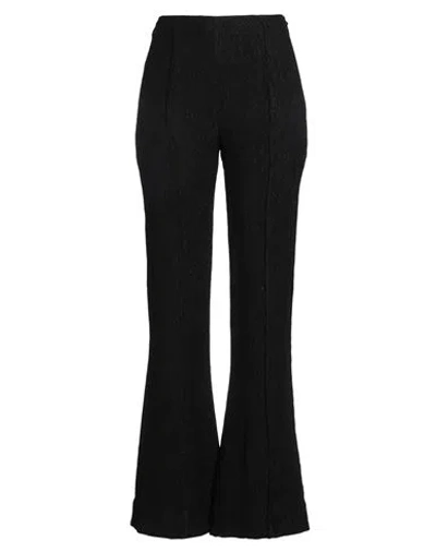 GANNI GANNI WOMAN PANTS BLACK SIZE 10/12 VISCOSE, ECOVERO VISCOSE, RECYCLED POLYAMIDE