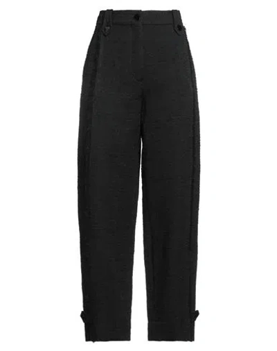 GANNI GANNI WOMAN PANTS BLACK SIZE 8/10 COTTON, RECYCLED POLYESTER, POLYESTER