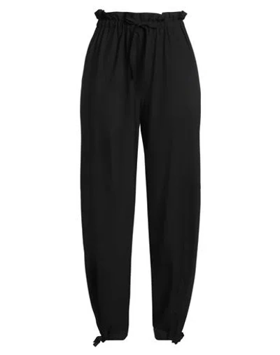 Ganni Woman Pants Black Size 8/10 Ecovero Viscose, Recycled Polyester, Elastane, Polyester