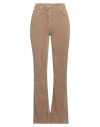 Ganni Woman Pants Camel Size 29 Cotton, Elastane In Beige