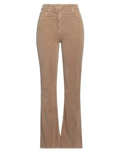 Ganni Woman Pants Camel Size 29 Cotton, Elastane In Beige