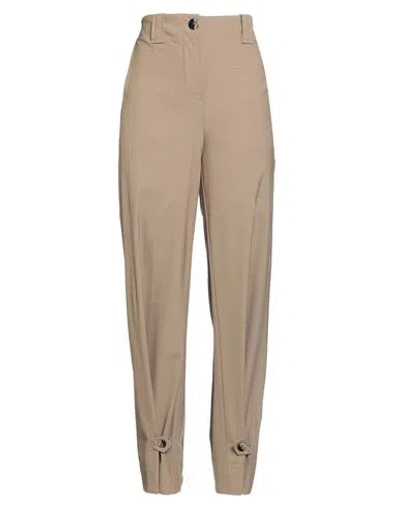 Ganni Woman Pants Camel Size 8/10 Ecovero Viscose, Recycled Polyester, Elastane, Polyester In Neutral