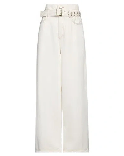 Ganni Woman Pants Cream Size 31 Organic Cotton In White