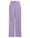 Ganni Woman Pants Lilac Size 6 Recycled Polyester, Ecovero Viscose, Elastane, Polyester In Purple