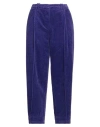 Ganni Purple Corduroy Relaxed Pleated Trousers In Purple