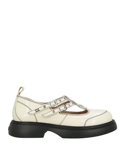Ganni Woman Pumps Cream Size 8 Textile Fibers In White