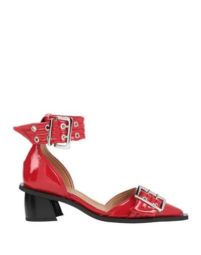 Ganni Woman Pumps Red Size 8 Synthetic Material