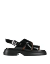 Ganni Woman Sandals Black Size 6 Synthetisches Material In Black