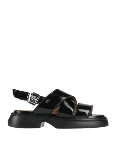Ganni Woman Sandals Black Size 6 Synthetisches Material