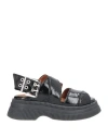 GANNI GANNI WOMAN SANDALS BLACK SIZE 7 LEATHER
