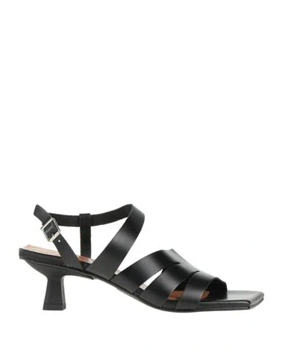 Ganni Woman Sandals Black Size 10 Soft Leather