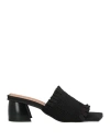 Ganni Woman Sandals Black Size 7 Textile Fibers