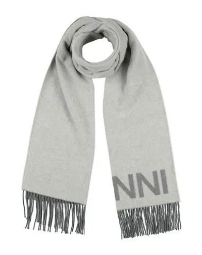 Ganni Woman Scarf Light Grey Size - Recycled Wool, Wool In Gray