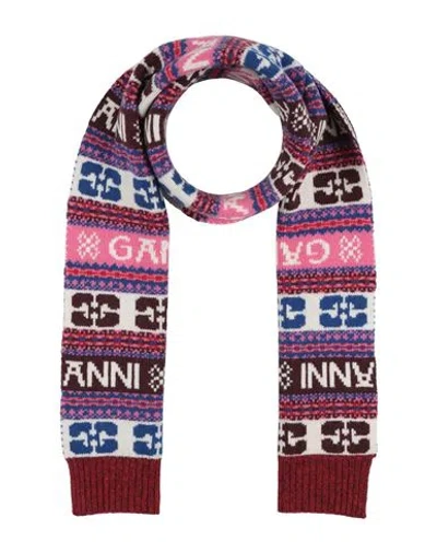 Ganni Woman Scarf Pink Size - Wool, Recycled Wool, Recycled Polyamide