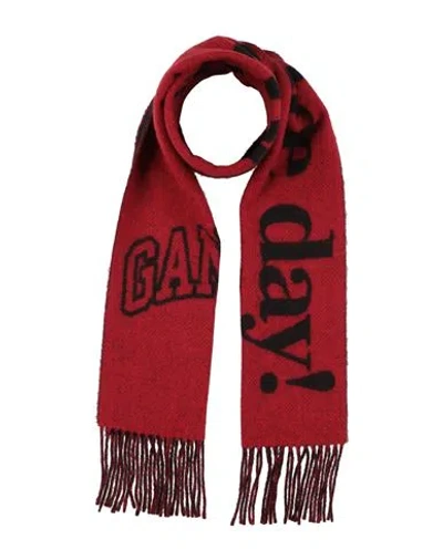 Ganni Woman Scarf Red Size - Recycled Wool, Wool
