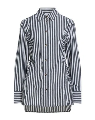 GANNI GANNI WOMAN SHIRT CHARCOAL SIZE 8/10 ORGANIC COTTON