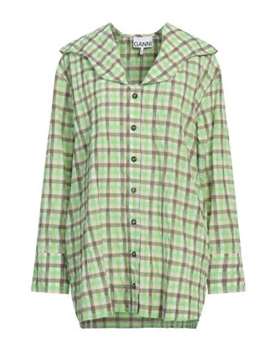 Ganni Woman Shirt Green Size 10/12 Organic Cotton, Recycled Polyester, Polyamide