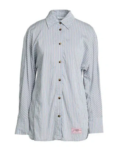 Ganni Woman Shirt Sky Blue Size 4 Ecovero Viscose, Polyamide