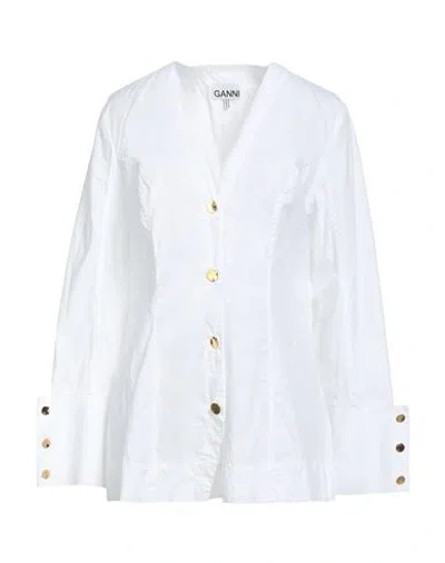 Ganni Woman Shirt White Size 10/12 Organic Cotton