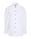 Ganni Tie String Button-up Shirt In White