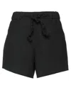 Ganni Crinkled Drawstring-detail Shorts In Black