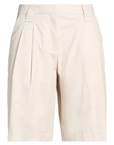 Ganni Woman Shorts & Bermuda Shorts Cream Size 2 Organic Cotton, Linen In White