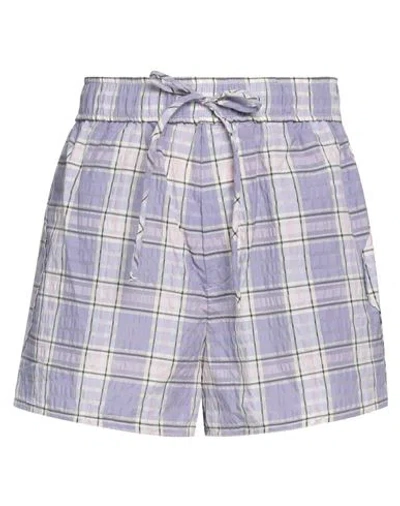 Ganni Woman Shorts & Bermuda Shorts Lilac Size 14 Organic Cotton, Recycled Polyester, Polyamide In Purple