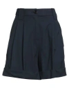 Ganni Woman Shorts & Bermuda Shorts Navy Size 8/10 Recycled Polyester, Viscose, Elastane, Polyester In Navy