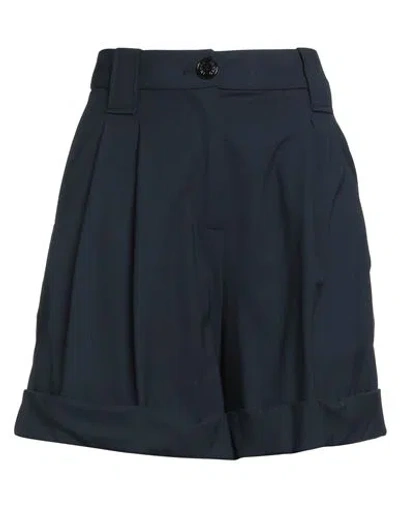 Ganni Woman Shorts & Bermuda Shorts Navy Size 8/10 Recycled Polyester, Viscose, Elastane, Polyester