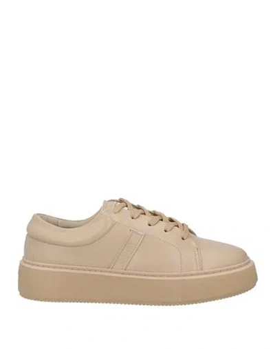 Ganni Woman Sneakers Beige Size 8 Textile Fibers