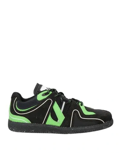 Ganni Woman Sneakers Black Size 6 Textile Fibers, Leather
