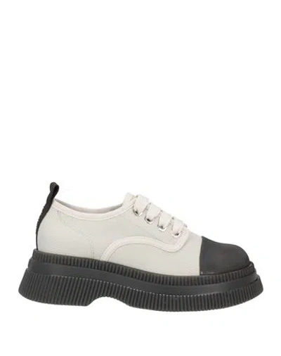 Ganni Woman Sneakers Sage Green Size 11 Textile Fibers