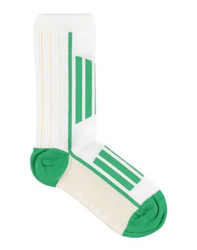 Ganni Woman Socks & Hosiery Green Size M/l Cotton, Polyamide, Elastane