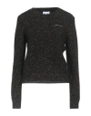 Ganni Woman Sweater Black Size L Alpaca Wool, Cotton, Recycled Polyamide, Polyamide, Elastane In Black