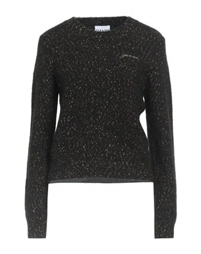 Ganni Woman Sweater Black Size L Alpaca Wool, Cotton, Recycled Polyamide, Polyamide, Elastane